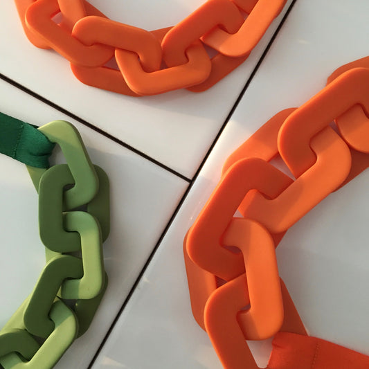 Collar CADENAS naranja XL