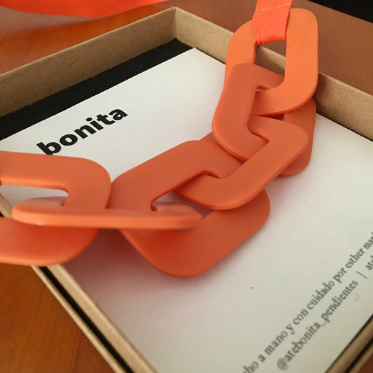 Collar CADENAS naranja XL