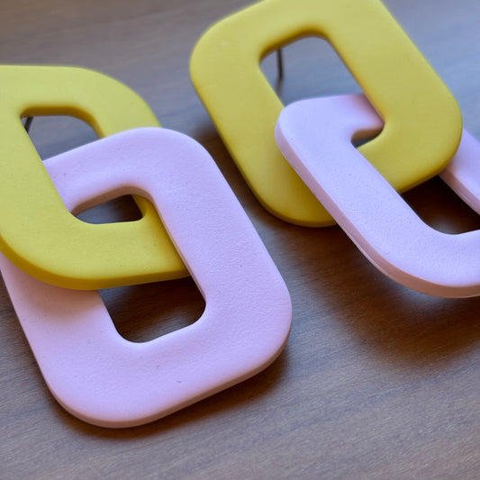 Cadena OO XL rosa/amarillo