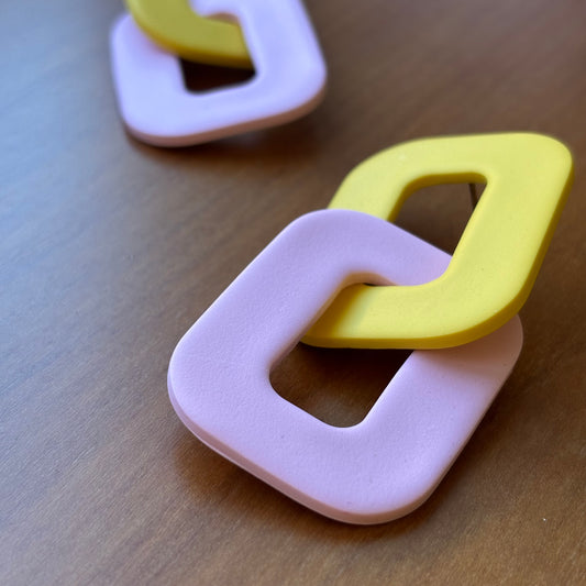 Cadena OO XL rosa/amarillo